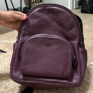 Coach Court Leather Backpack - Boysenberry